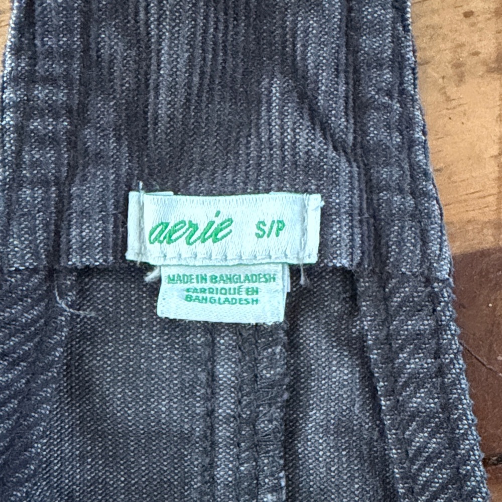 AERIE Corduroy overalls size S charcoal grey color - Picture 4 of 10